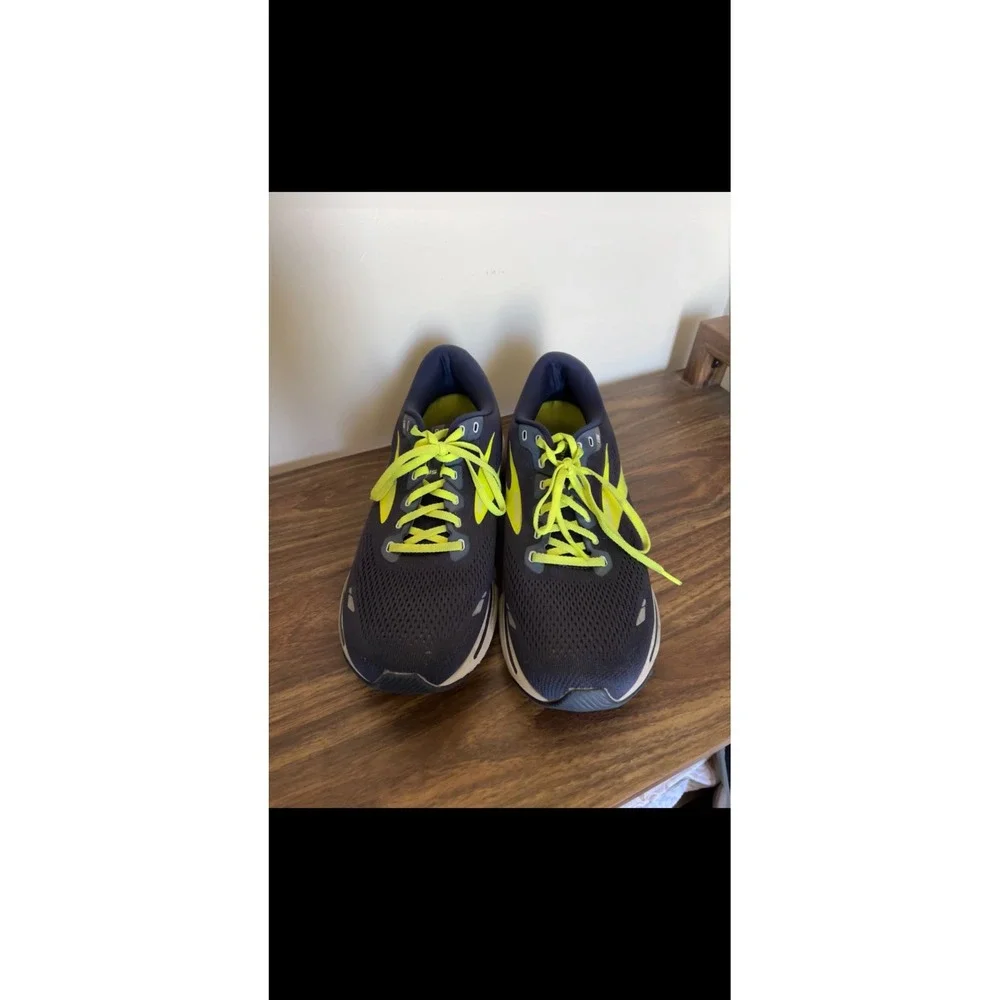 Brooks Ghost 15 Mens Running Shoes Navy Neon Yellow 1103931D429 Size 13 Medium D